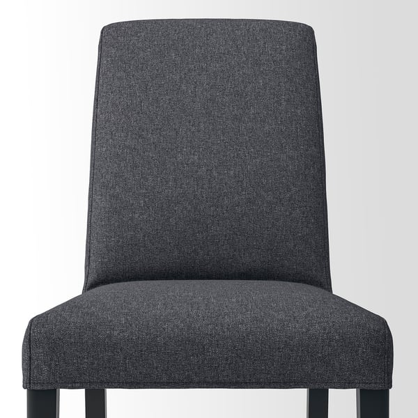 BERGMUND chair, black/Gunnared medium grey, 52x95x59 cm, 2 pack
