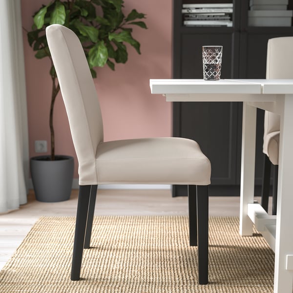 BERGMUND chair, black/Hallarp beige, 52x95x59 cm