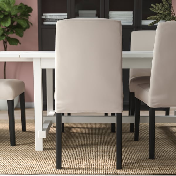 BERGMUND chair, black/Hallarp beige, 52x95x59 cm