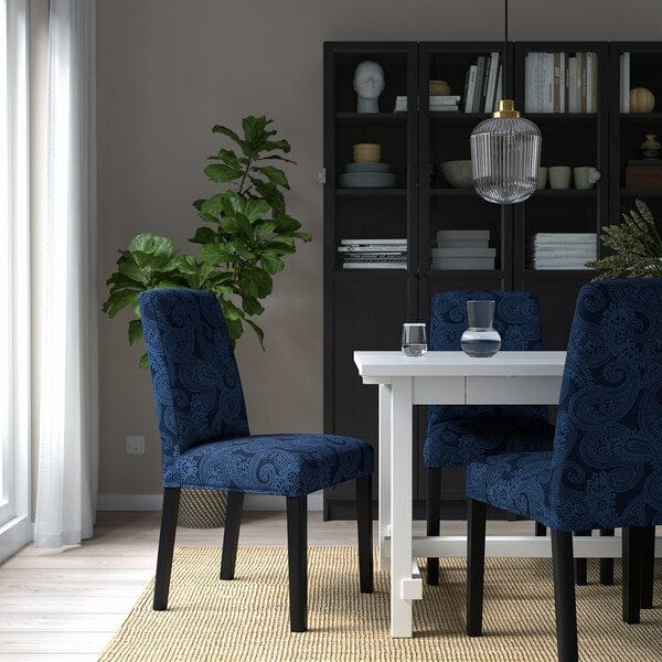 Ikea BERGMUND Chair - black/Kvillsfors dark blue/blue