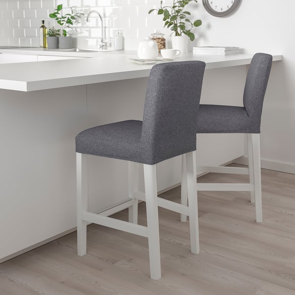 BERGMUND - Bar stool with backrest , 62 cm