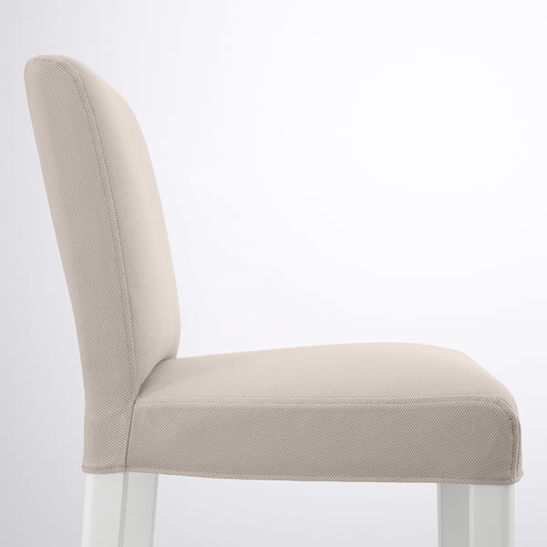 BERGMUND Bar stool with back - white/Hallarp beige 62 cm , 62 cm