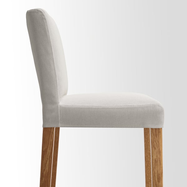BERGMUND Bar stool with backrest - black/Hallarp beige 62 cm