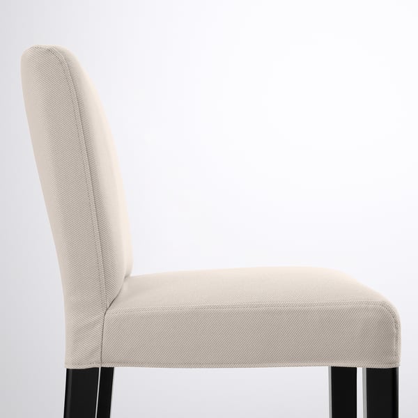 BERGMUND bar stool with backrest, counter height black/Hallarp beige, 62 cm