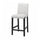BERGMUND bar stool with backrest frame, black, 62 cm