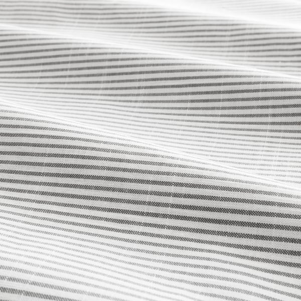 BERGPALM - Duvet cover and 2 pillowcases, grey/stripe, 240x220/50x80 cm