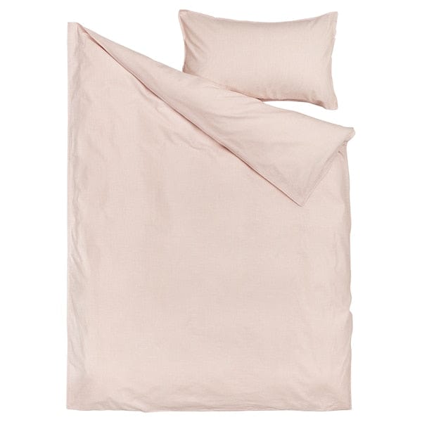 Ikea BERGPALM - Duvet cover and pillowcase, light pink/stripe, 150x200/50x80 cm