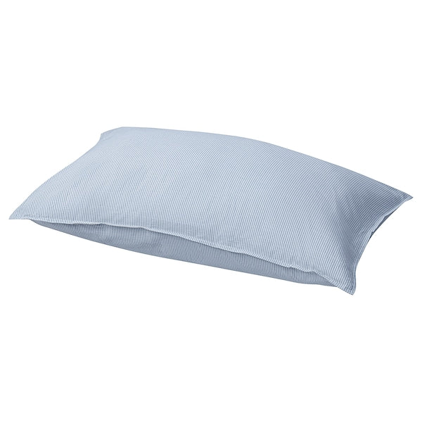 BERGPALM - Pillowcase, blue/striped, 50x80 cm