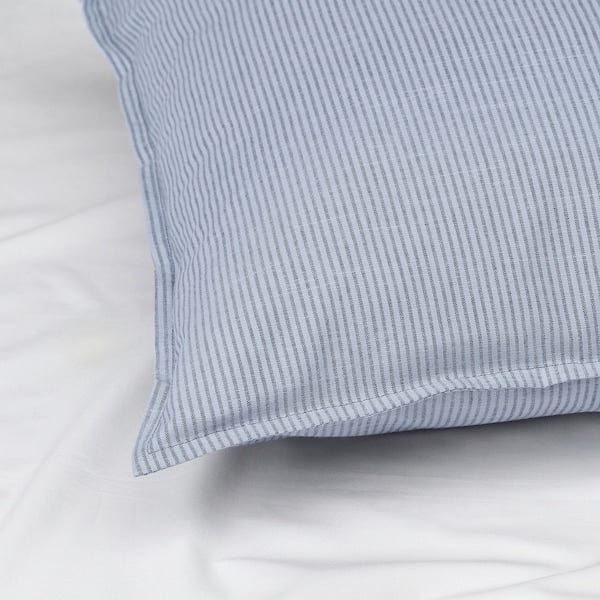 Ikea BERGPALM - Pillowcase, blue/striped, 50x80 cm