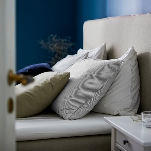 BERGPALM - BERGPALM Pillowcase, grey/striped, 50x80 cm
