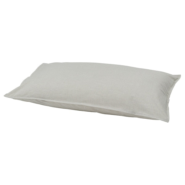 BERGPALM - Pillowcase, grey/striped, 50x80 cm