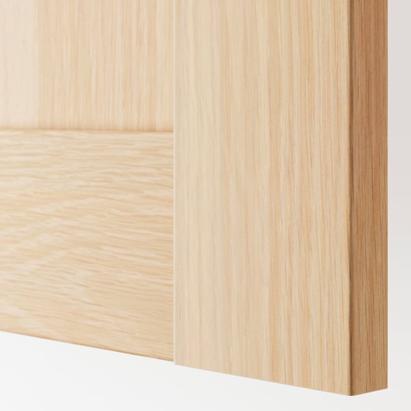 BERGSBO door with hinges, white stained oak effect, 50x229 cm