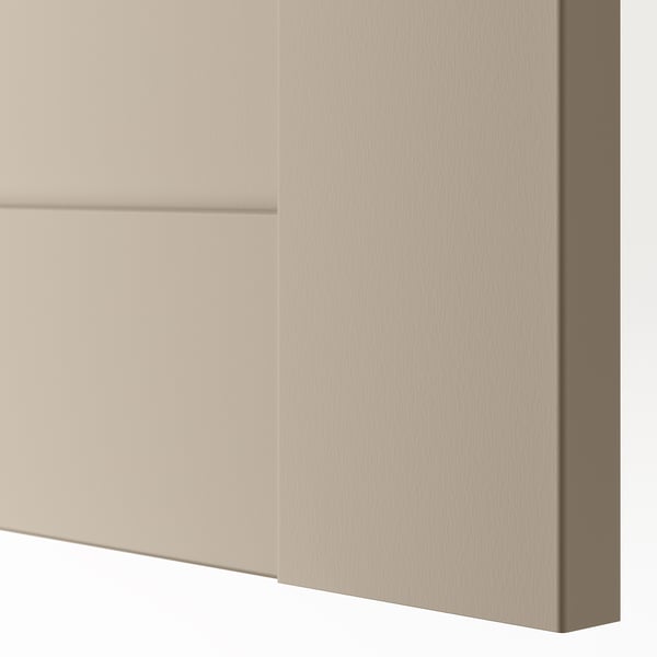 BERGSBO door with hinges, grey-beige, 50x229 cm