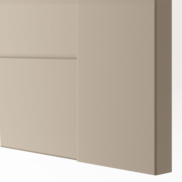 BERGSBO door with hinges, grey-beige, 50x195 cm