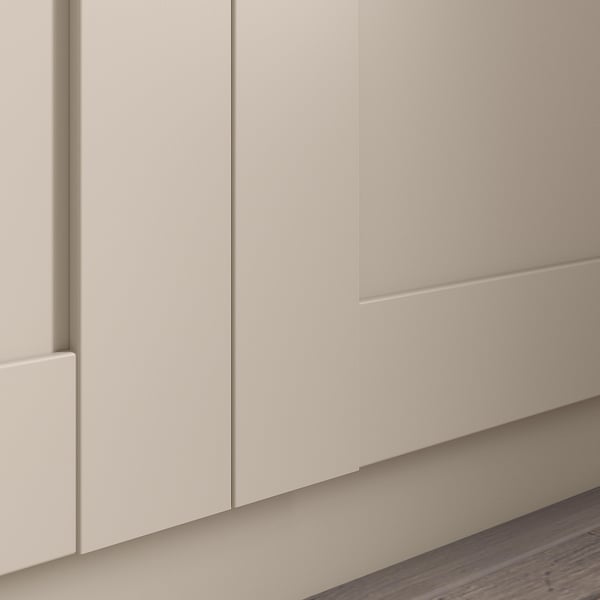 BERGSBO door with hinges, grey-beige, 50x229 cm