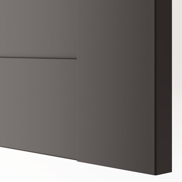 BERGSBO door with hinges, dark grey, 50x195 cm
