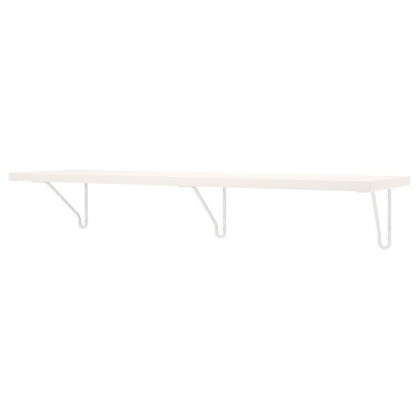 BERGSHULT / FÖRLÄGGARE wall shelf, white/white, 120x30 cm