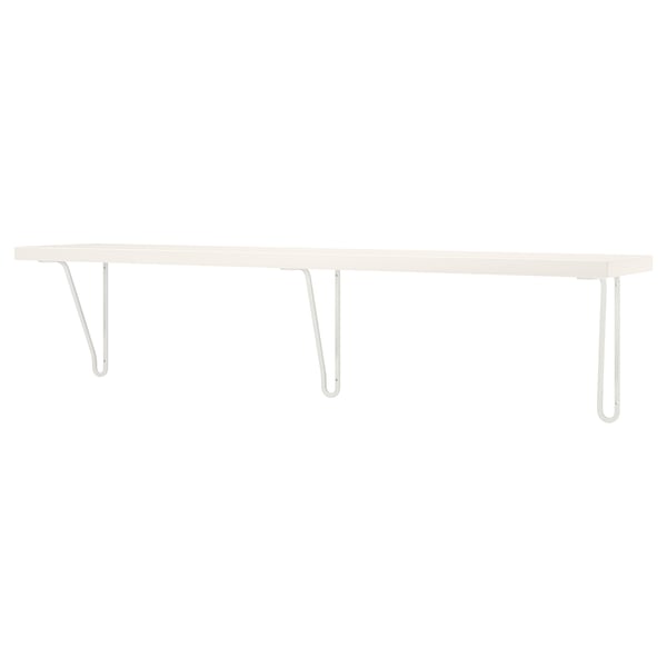 BERGSHULT / FÖRLÄGGARE wall shelf, white/white, 120x20 cm