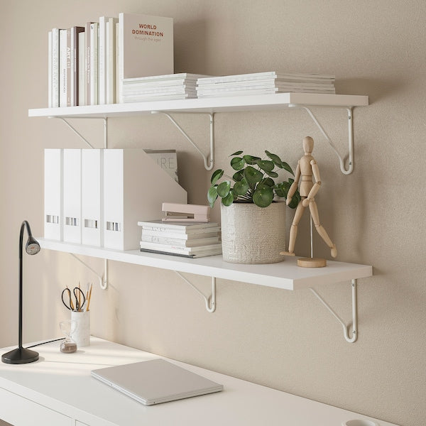 BERGSHULT / FÖRLÄGGARE - Wall shelf, white/white, 120x30 cm