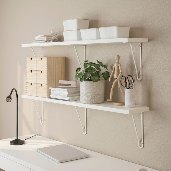 Ikea BERGSHULT / FÖRLÄGGARE - Wall shelf, white/white, 120x20 cm