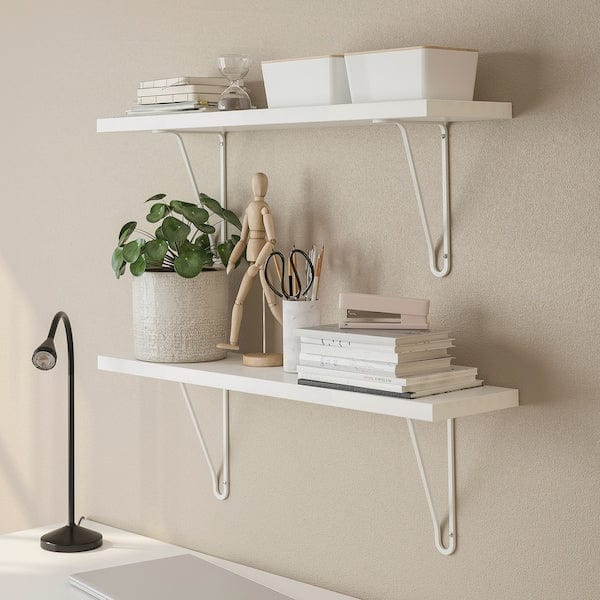 Ikea BERGSHULT / FÖRLÄGGARE - Wall shelf, white/white, 80x20 cm