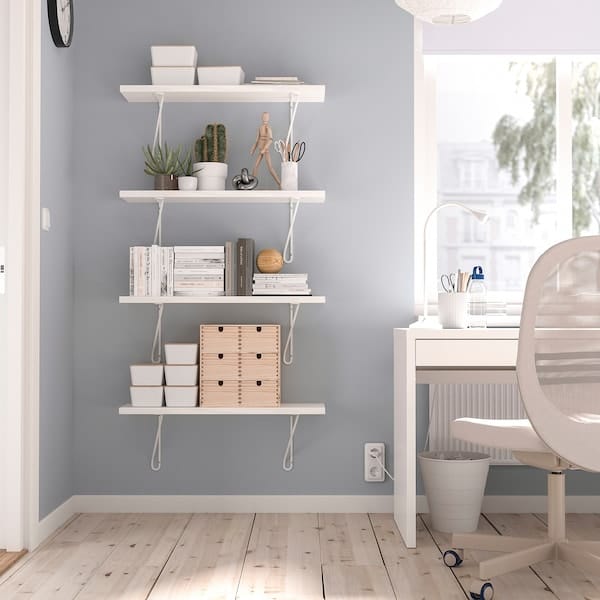 Ikea BERGSHULT / FÖRLÄGGARE - Wall shelf, white/white, 80x20 cm