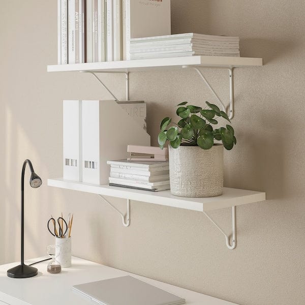 Ikea BERGSHULT / FÖRLÄGGARE - Wall shelf, white/white, 80x30 cm