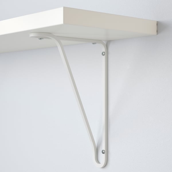 BERGSHULT / FÖRLÄGGARE wall shelf, white/white, 120x20 cm