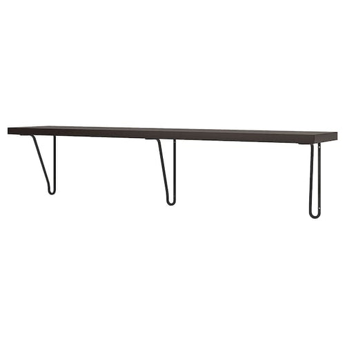 BERGSHULT / FÖRLÄGGARE - Wall shelf, brown-black/black, 120x20 cm