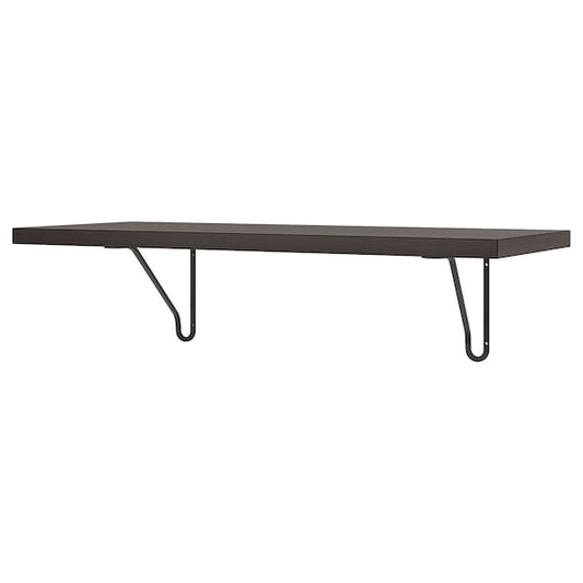 Ikea BERGSHULT / FÖRLÄGGARE - Wall shelf, brown-black/black, 80x30 cm