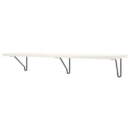 Ikea BERGSHULT / FÖRLÄGGARE - Wall shelf, black/white, 120x30 cm