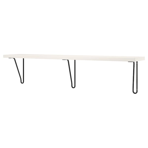 Ikea BERGSHULT / FÖRLÄGGARE - Wall shelf, black/white, 120x20 cm