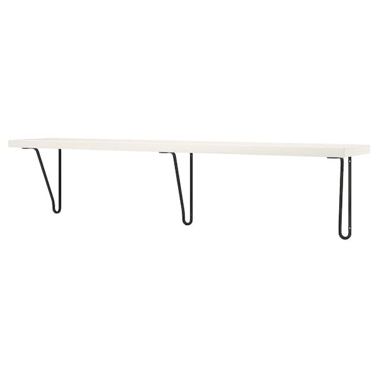 Ikea BERGSHULT / FÖRLÄGGARE - Wall shelf, black/white, 120x20 cm