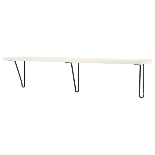 BERGSHULT / FÖRLÄGGARE - Wall shelf, black/white, 120x20 cm