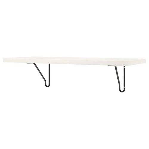 BERGSHULT / FÖRLÄGGARE - Wall shelf, black/white, 80x30 cm