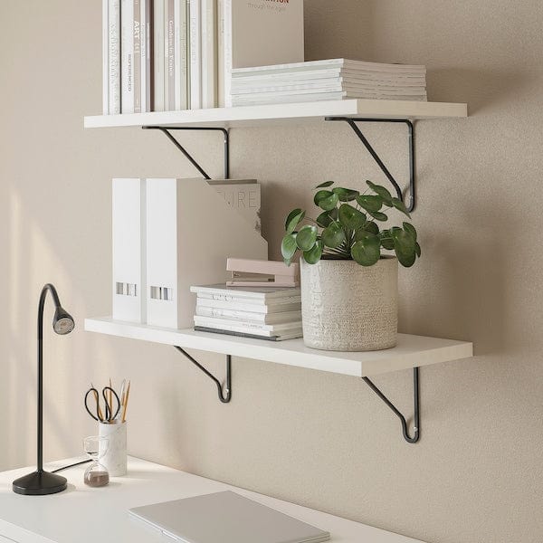 Ikea BERGSHULT / FÖRLÄGGARE - Wall shelf, black/white, 80x30 cm