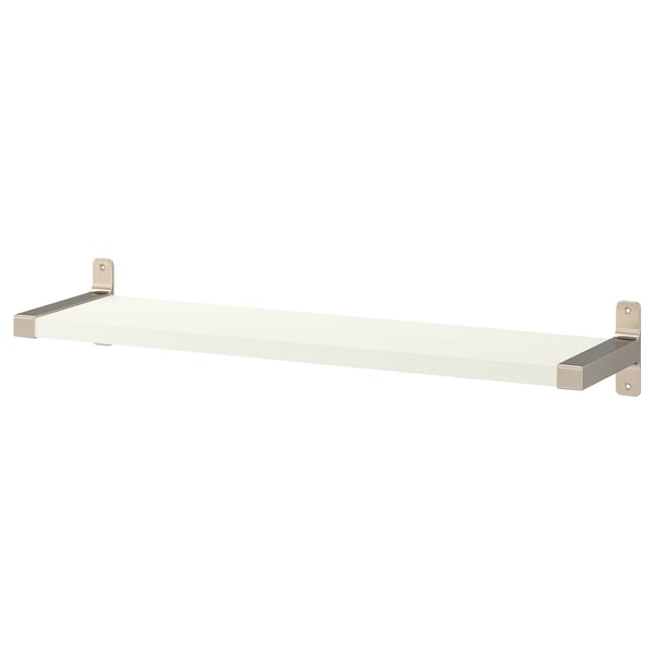 BERGSHULT / GRANHULT wall shelf, white/nickel-plated, 80x20 cm