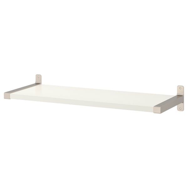 BERGSHULT / GRANHULT wall shelf, white/nickel-plated, 80x30 cm