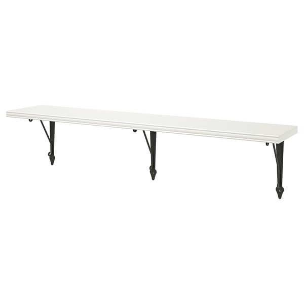 BERGSHULT / KROKSHULT - BERGSHULT / KROKSHULT Wall shelf, white/anthracite, 120x20 cm