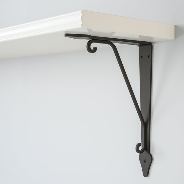 BERGSHULT / KROKSHULT wall shelf, white/anthracite, 120x20 cm