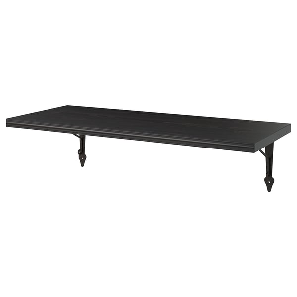 BERGSHULT / KROKSHULT wall shelf, brown-black/anthracite, 80x30 cm