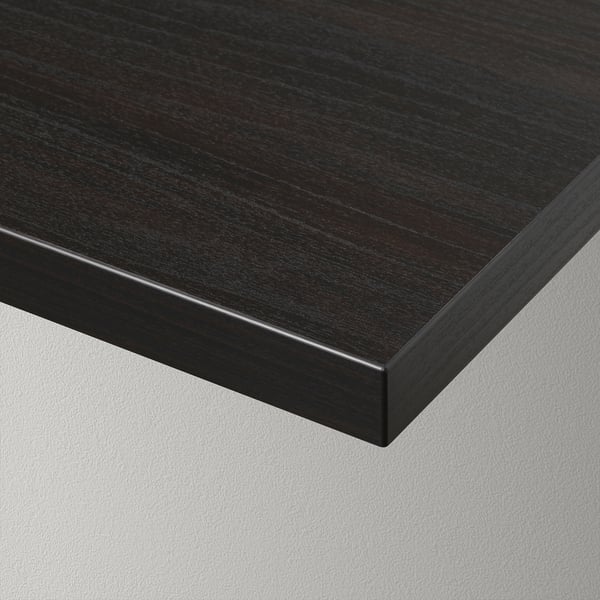 BERGSHULT / KROKSHULT wall shelf, brown-black/anthracite, 120x20 cm