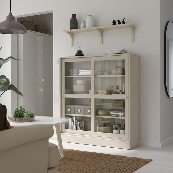 BERGSHULT shelf, grey-beige, 120x20 cm