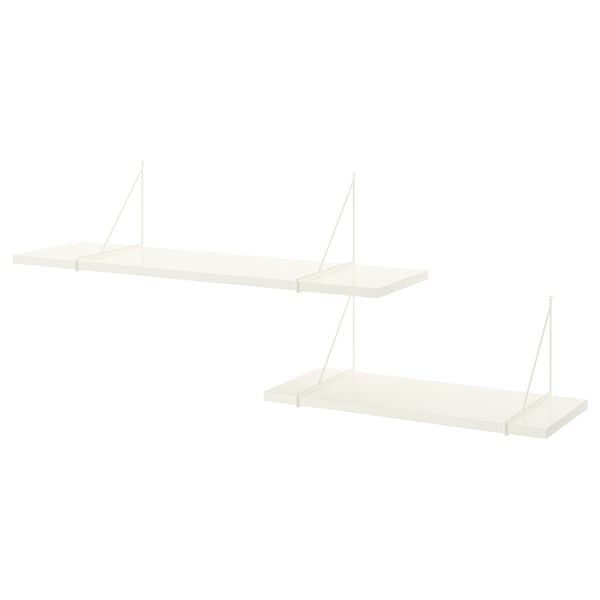 BERGSHULT / PERSHULT wall shelf combination, white/white, 120x30 cm