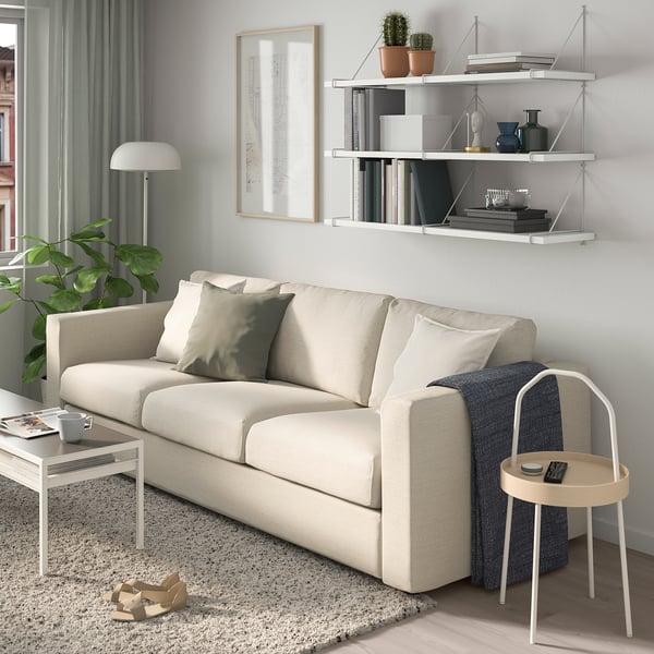 BERGSHULT / PERSHULT wall shelf combination, white/white, 120x30 cm