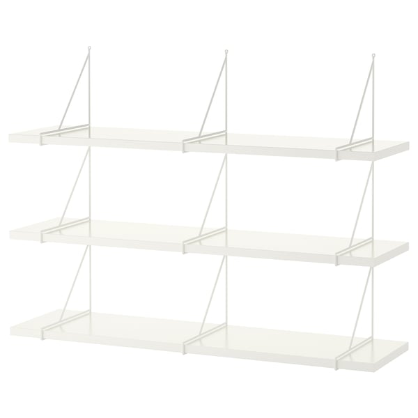 BERGSHULT / PERSHULT wall shelf combination, white/white, 120x30 cm
