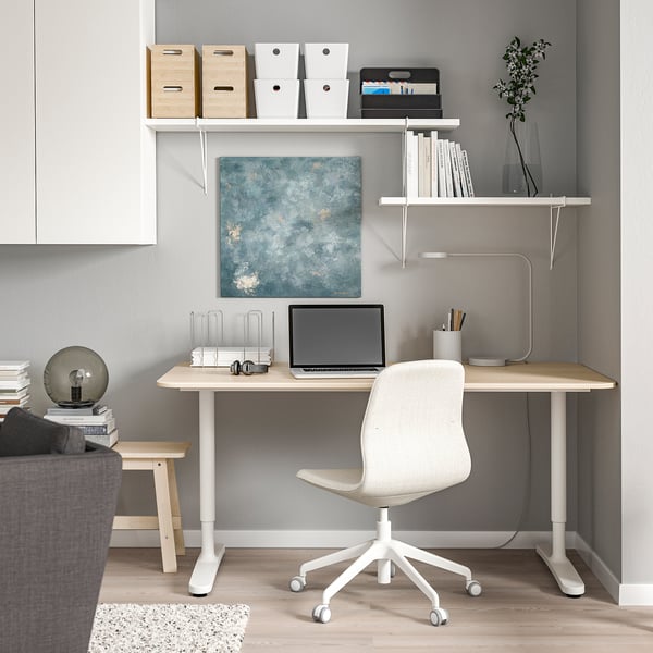 BERGSHULT / PERSHULT wall shelf combination, white/white, 120x30 cm