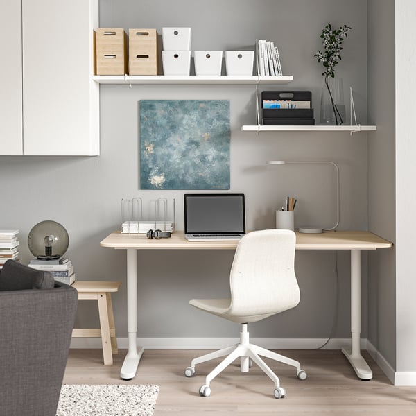 BERGSHULT / PERSHULT - Wall shelf combination, white/white, 120x30 cm