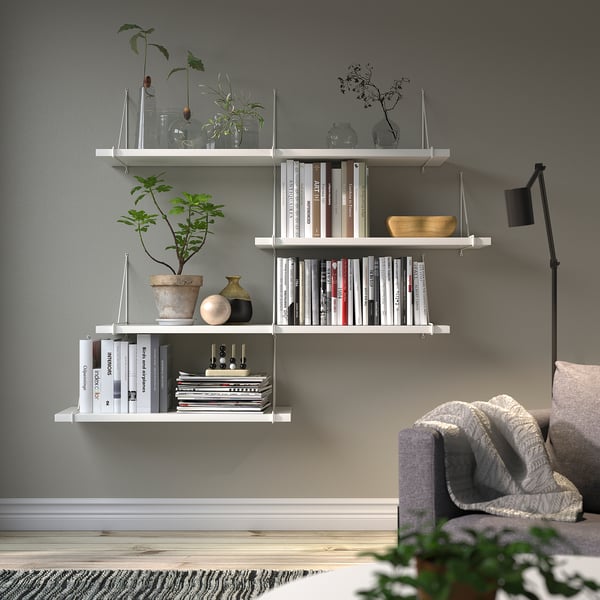 BERGSHULT / PERSHULT wall shelf combination, white/white