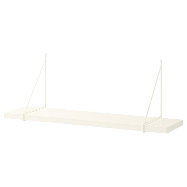 BERGSHULT / PERSHULT wall shelf, white/white, 80x20 cm